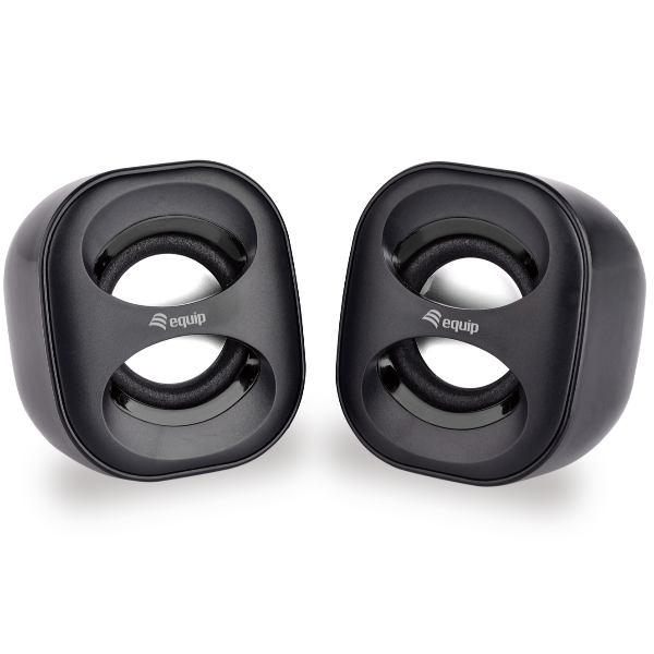 Altro parlante compatto da tavolo in legno con design moderno, prese per collegamento USB e audio stereo, colore nero e rosso 4015867221440 | initpc.it