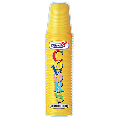 Bicchieri Plastica Colorata 200cc Pz 50 Giallo Dopla 2459 8008650295175