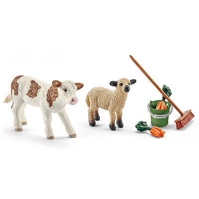 Set Schleich Cura Stalla con Vitello e Pecorella Schleich 2541422 4005086414228