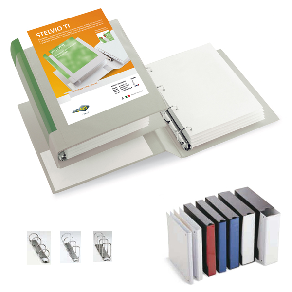 Raccoglitore con tasca in carta di alta qualità, formato A4, 4 righe, colore bianco. Utilizzabile per organizzare e archiviare documenti nel veicolo Stelvio TI 13. 8004972012711 | initpc.it