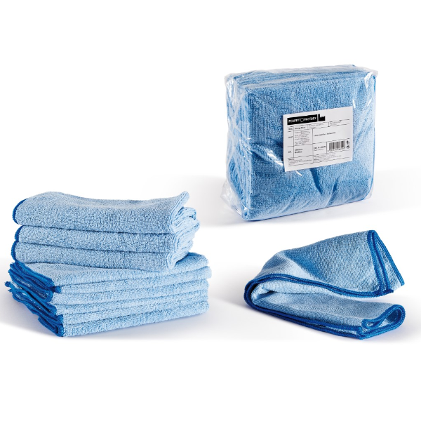 Panno in microfibra color azzurro, dimensioni 40x40 cm, confezionato da 10 pezzi, marchio PERFETTO Factory Ultrega 8052474266026 | initpc.it