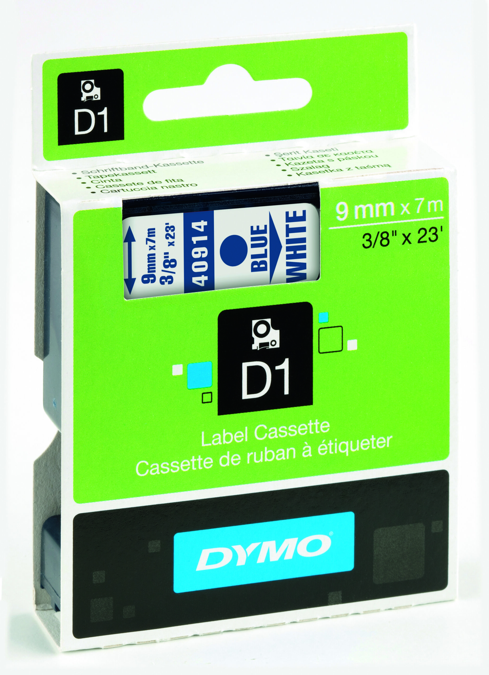 Nastro Dymo Tipo D1 9mmx7m Blu Bianco 409140 S0720690 5411313409148