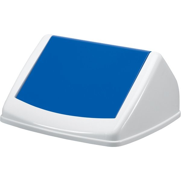Immagine di un coperchio in plastica bianca e blu, marchio Durable, denominato Flip40, con caratteristiche di durata e flessibilità. 7318080001224 | initpc.it