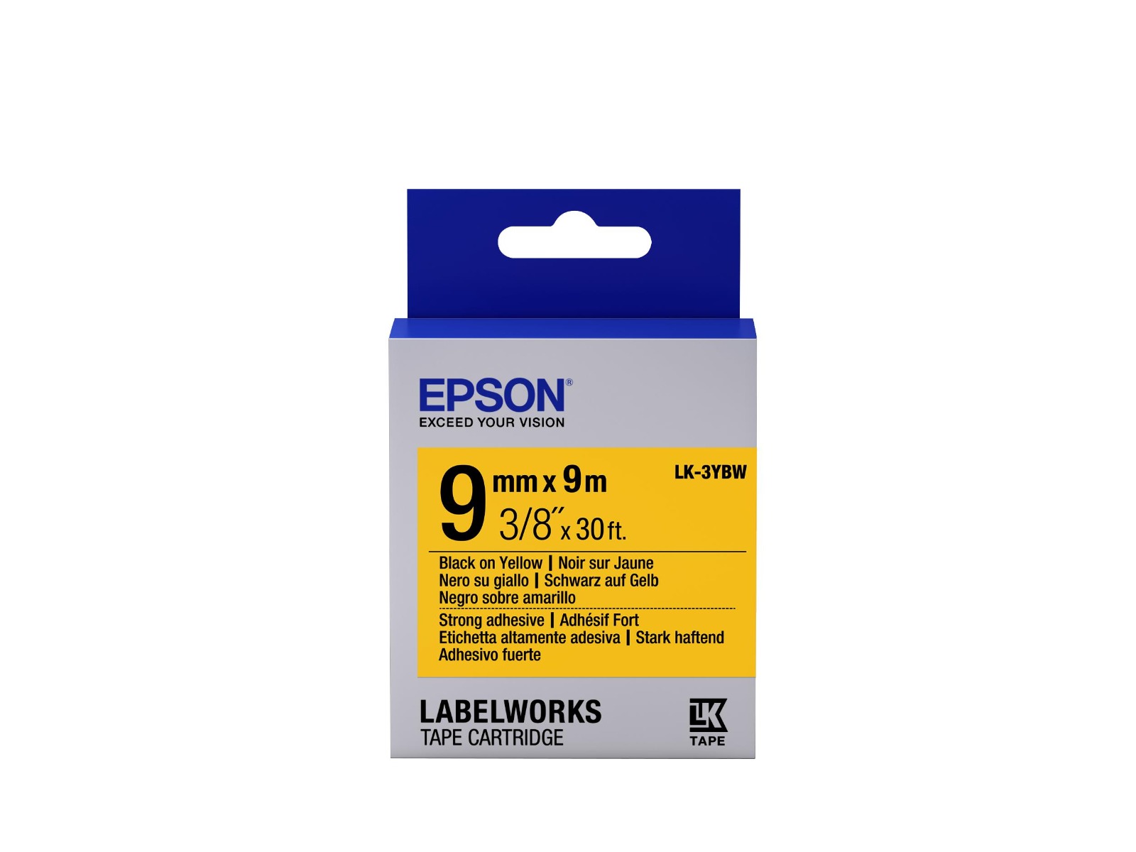Tape Lk 3ybw Strng Adh Blk Y Epson Labelworks Supplies S6 C53s653005 8715946611167