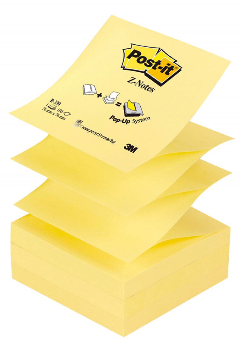 Blocco 100fg Post It Z Notes R330 Giallo Canary 76x76mm 7100103164 32056 a