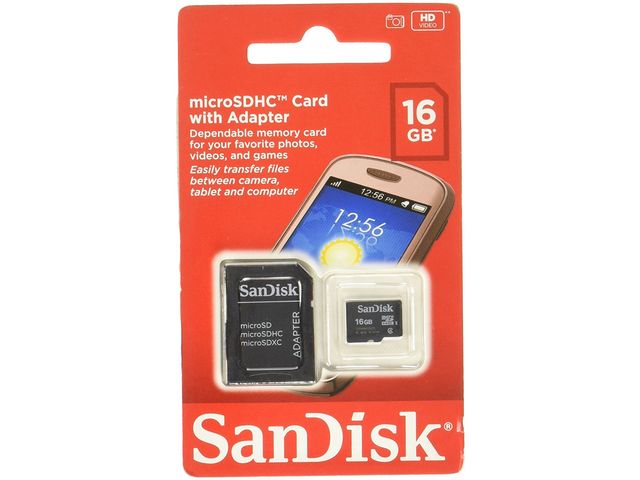 Micro Sd Hc 16gb Card Sd Adapter Sandisk Sdsdqm 016g B35a 619659066888