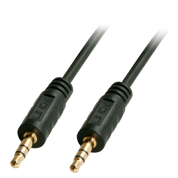 Cavo audio per collegamento audio da dispositivo a dispositivo, con connettori 3.5 mm maschile su entrambi gli estremi e lunghezza di 10 metri, marchio Lindy. 4002888356466 | initpc.it