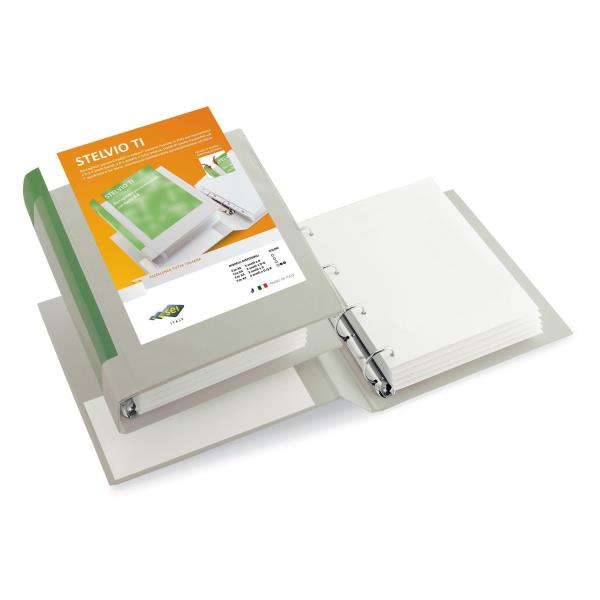 Raccoglitore con tasca, Stelvio ti 65 A4 4q bianco, Raccoglitore personalizzabile Sei Rota Stelvio TI A4, 4 anelli Q 65mm bianco dorso 9 cm, prodotto di alta qualità. 8004972004358 | initpc.it