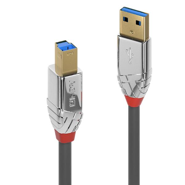 CAVO USB 3.0 TIPO A B CROMO LINE 5M, prodotto di alta qualità della marca Lindy, ideale per collegare dispositivi alla rete o alle periferiche, lunghezza del cavo 5 metri. 4002888366649 | initpc.it