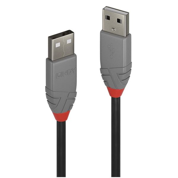 Cavo USB 2.0 A/A da 2m della marca Lindy, caratterizzato dalla linea Anthra per un design elegante e un'estetica moderna. 4002888366939 | initpc.it