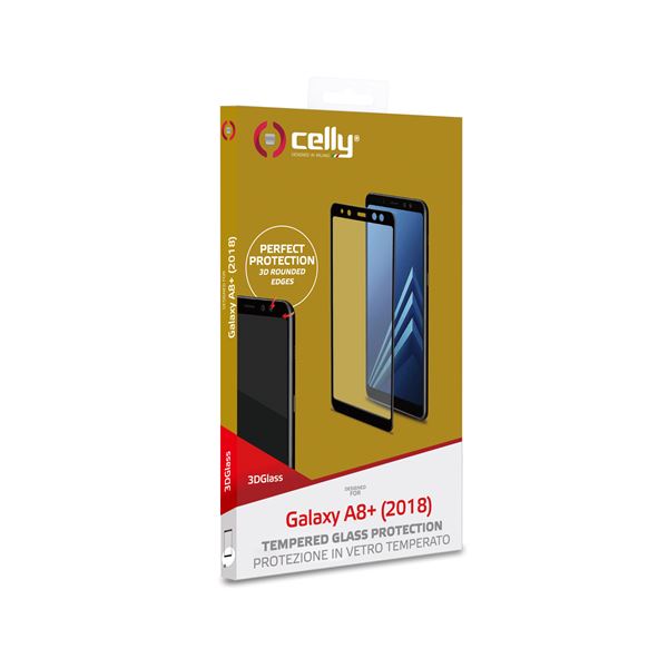 3d Glass Galaxy A8 Black Celly 3dglass707bk 8021735739272