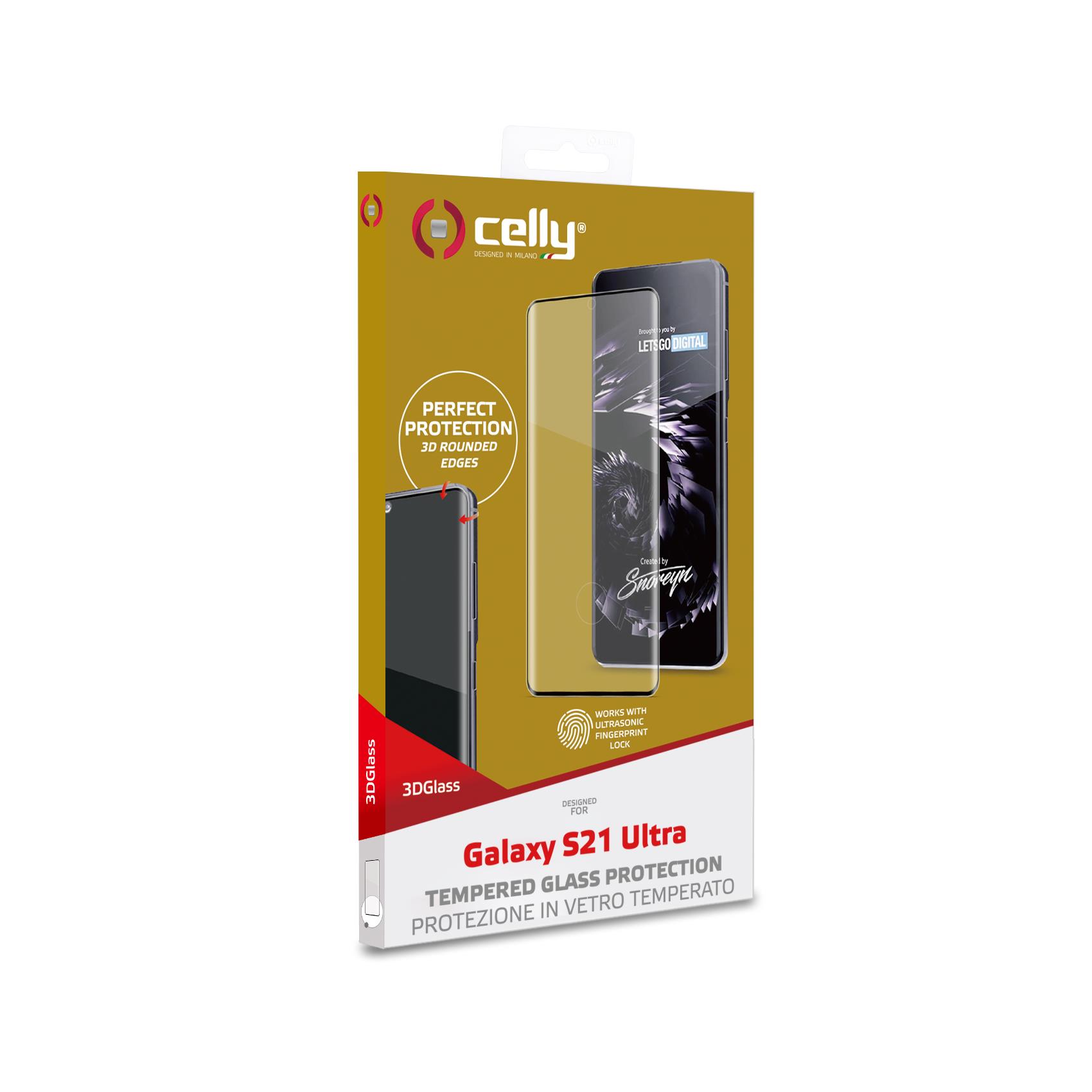 3d Glass Galaxy S21 Ultra 5g Black Celly 3dglass994bk 8021735763871