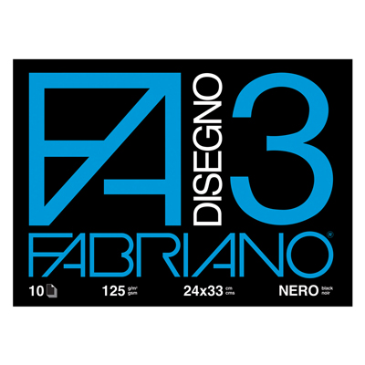 Album Disegno 24x33 Fa3 Nero Fg 10 Fabriano 4001017 8001348107330