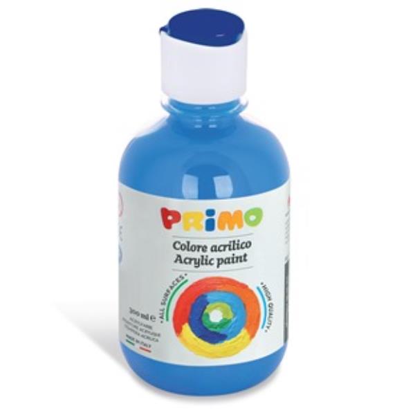 Prodotto di pittura Tempera acrilica da 300ml in colore ciano. Tappo con dosatore per una facile e precisa applicazione. Marca PRIMO. 8006919084003 | initpc.it