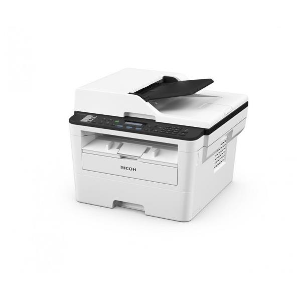 Ricoh SP 230SFNW, stampante multifunzione, fotocopiatura, scanalizzatore, nero bianco, tecnologia a inchiostro solubile, compatibilità con carta A4 e stampa ad alta risoluzione. 4961311926624 | initpc.it