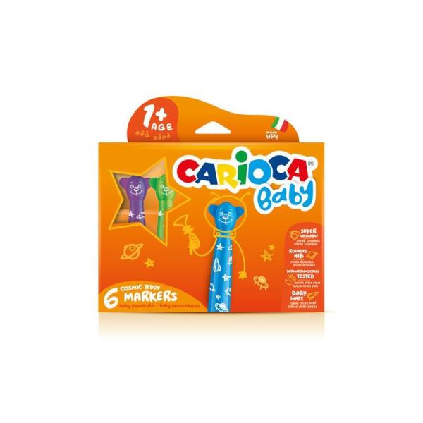 Pennarello Teddy Marker Bear CF6 della marca Carioca, un pennarellino colorato e divertente per adulti e bambini. 8003511428150 | initpc.it