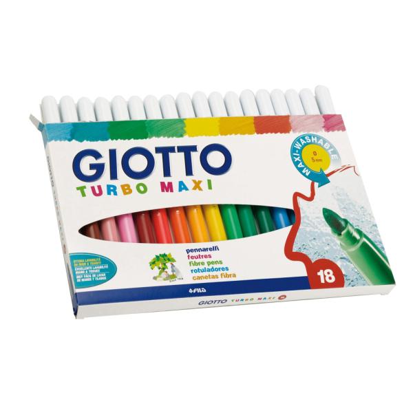 Pennarelli GIOTTO Turbo Maxi, set di 12 pezzi con punta grossa 5mm, in astuccio, marca GIOTTO 8000825453007 | initpc.it