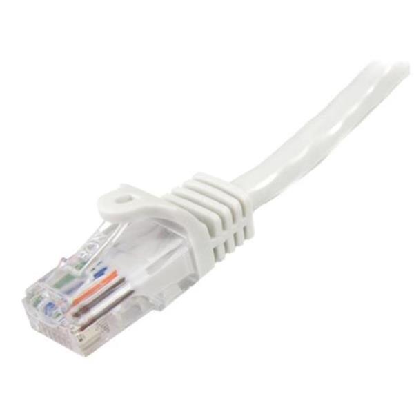 CAVO DI RETE CAT 5E BIANCO 1M - Cavo di rete per connessioni veloci e stabili, compatibile con dispositivi di alta velocità, lunghezza 1 metro, marca Startech. 0065030860215 | initpc.it