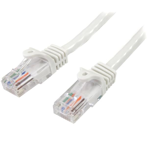 Cavo di rete CAT5E, lunghezza 5 metri, colore bianco, marca Startech. 0065030868044 | initpc.it