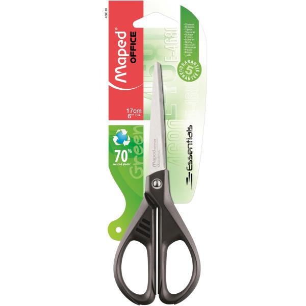Maped Forbici Essentials Green 17cm, taglienti e funzionali, ideali per la scuola o il lavoro quotidiano. 3154144680103 | initpc.it