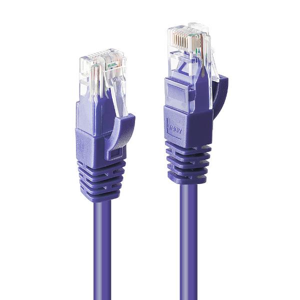 Cavo CAT. 6 UTP viola, marchio 3M, marca Lindy, utilizzato per connessioni di rete e trasferimento dati. 4002888481243 | initpc.it