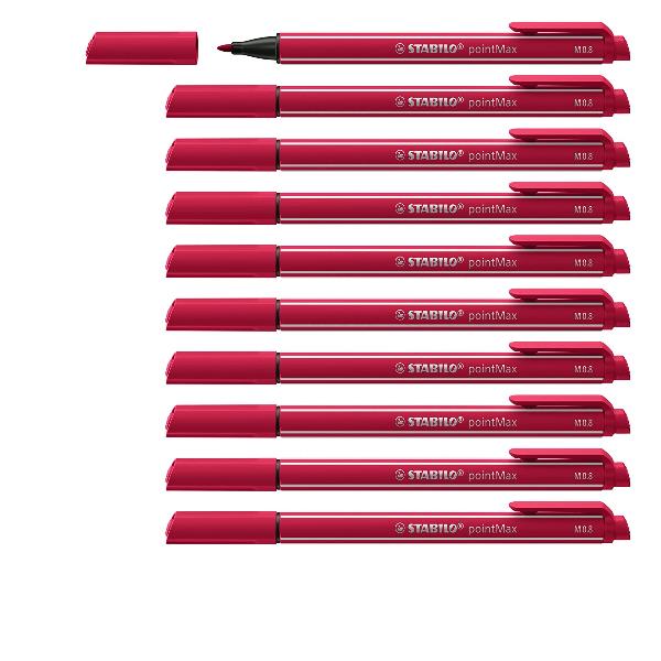 CF10 STABILO POINTMAX DARK RED, penna per disegno e scrittura, con colore nero scuro intenso, marca Stabilo 4006381587440 | initpc.it