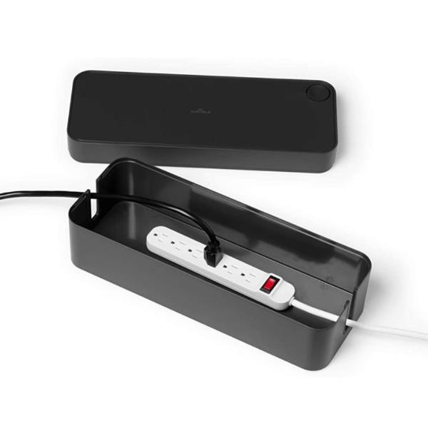 Scatola per nascondere cavi in plastica grafite, dimensione 406x156x139 mm, con 5 entrate, progettata da Durable, modello CAVOLINE Box L. 4005546994345 | initpc.it