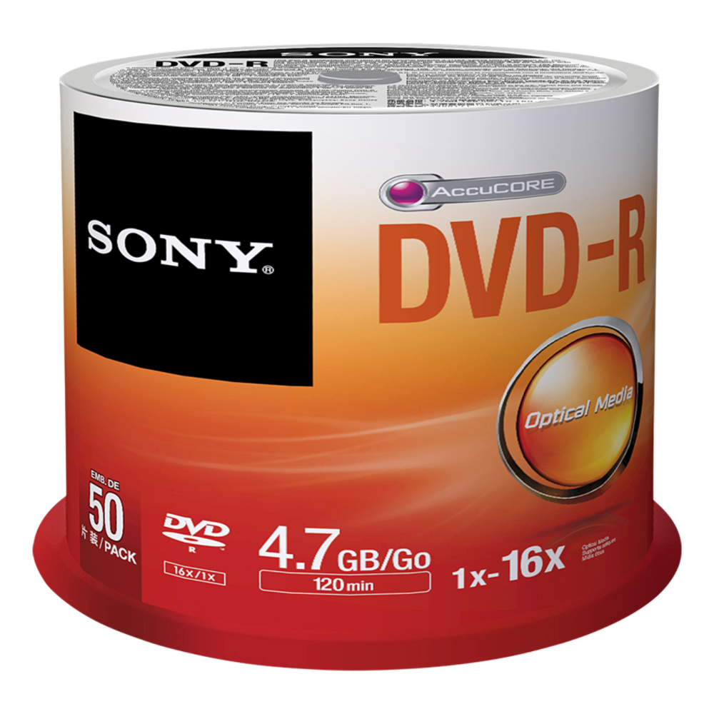 Dvd R 16x Spindle 50 Pcs Sony Rme Retail Media 50dmr47sp 27242852501