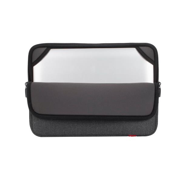 Custodia in pelle sintetica per MacBook 13, grigia, protetta e resistente, marca Rivacase. 4260403573488 | initpc.it