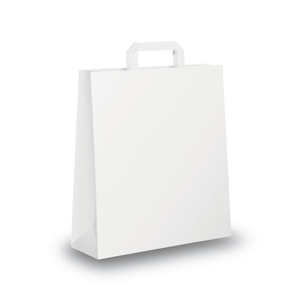 Blister 25 Shoppers 18x8x25cm Bianco Neutro Piattina 31243 8029307031243