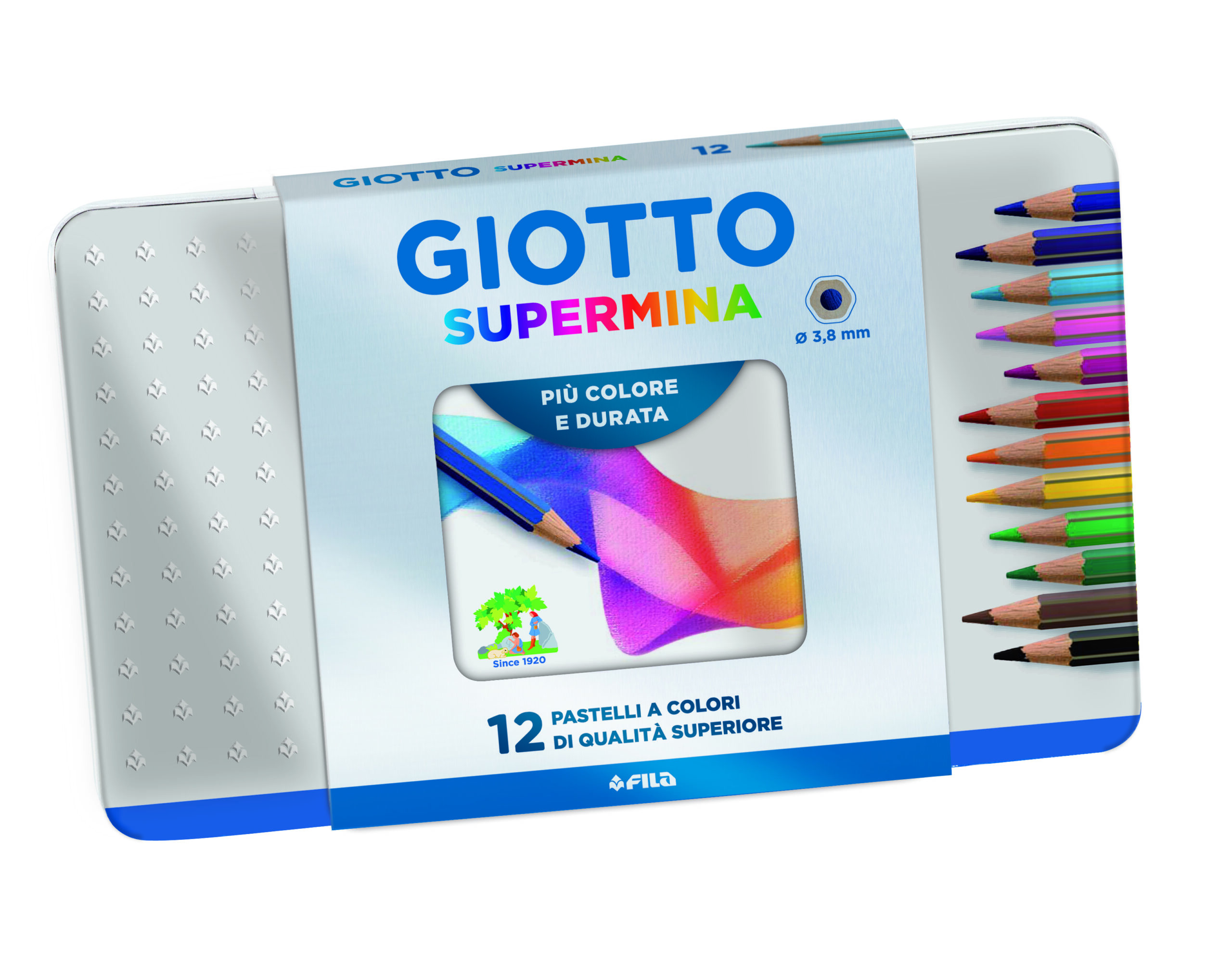 Astuccio Metallo 12 Pastelli Supermina Giotto 23670000 8000825236709