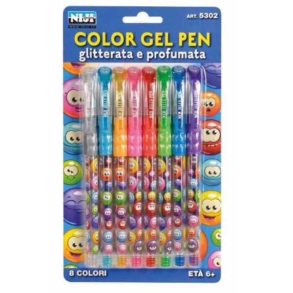 Collezione di penne inchiostrate con effetto glitter professionale, marchio Niji, disponibili in set da 8 pezzi. 8002787053028 | initpc.it