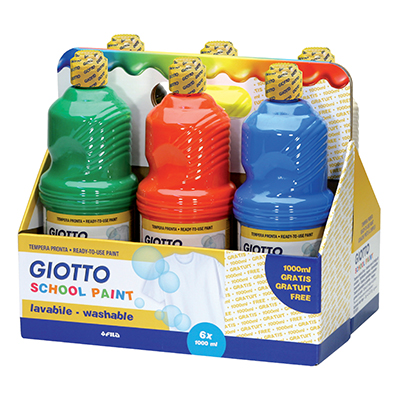 Giotto tempera school paint 6 colori assortiti 1000ml 8000825530906