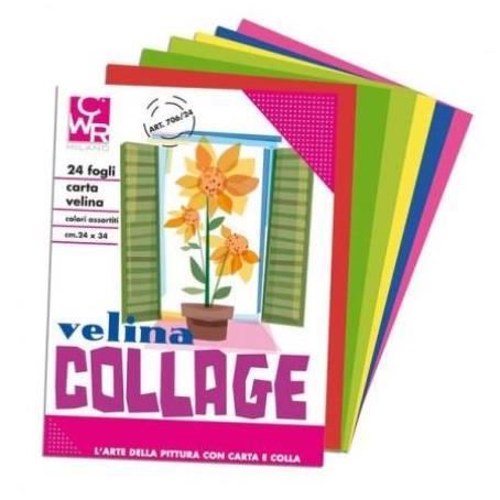 Cartavellina unicolore in rosso, cartoncino di qualità per decorazioni e confezionamenti, formato 50x76 cm, 24 fogli per busta, peso 20 g/m². 8004957053135 | initpc.it