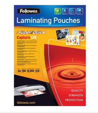Super Quick Pouches A4 125my Fellowes 5440101 77511544019