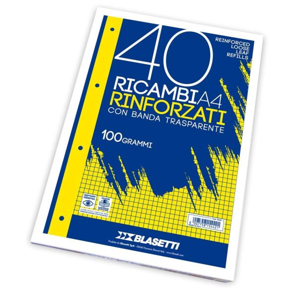 Ricambi per stampanti, A4 Righe 1RC da 40FF con peso 100gr, marca Blasetti. 8007758154452 | initpc.it