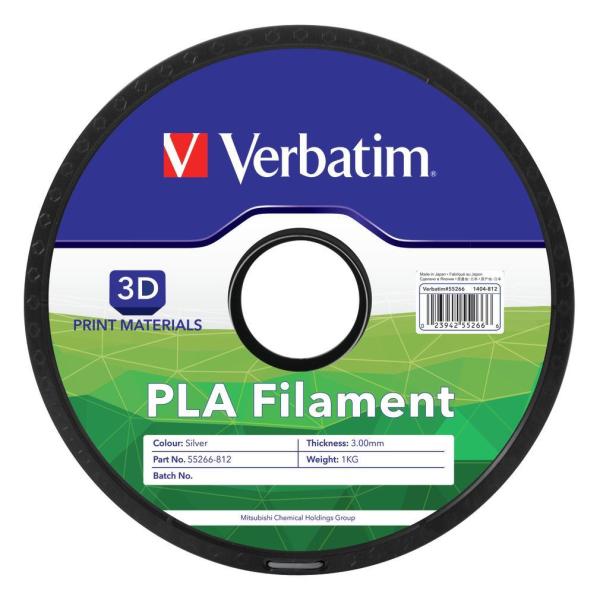 Filament 3d Pla 1 75mm Silver 1gk Verbatim 55319 23942553199