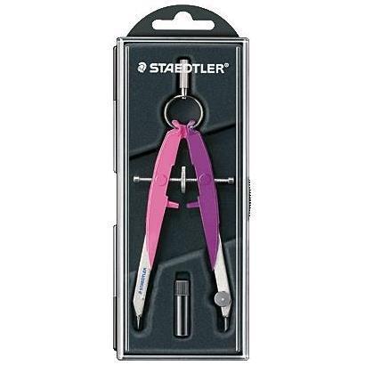 Compasso con due mine e una ago, colore rosa-viola, marca Staedtler. 4007817010624 | initpc.it
