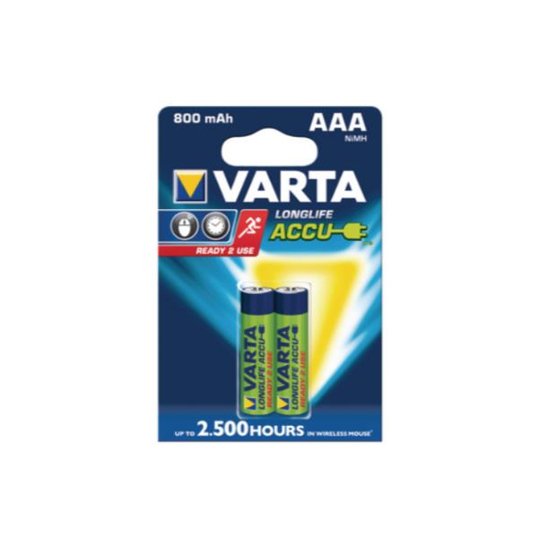 Accumulatore di ricarica per batterie AAA, marchio Varta, con forma mistilinea. 4008496550579 | initpc.it