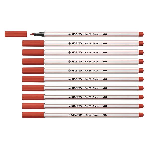 CF10 Stabilo Pen 68 Brush Carminio, pennareggia con l'eleganza del design e la precisione del tratto. 4006381545594 | initpc.it