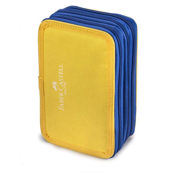 Astucci a 3 Piani Zip Gialloe Blu Faber Castell 576107 8033373555664