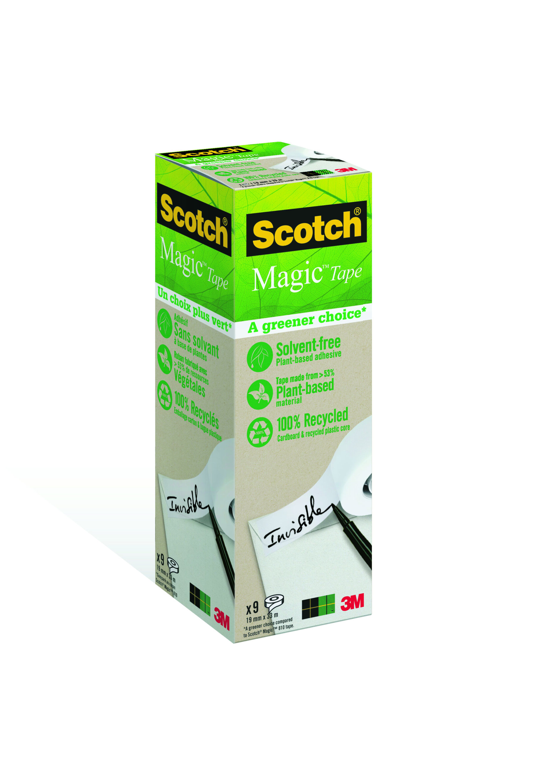 Pack 9 Rotoli Scotch Magic 900 19x33 Invisibile Ecologico 91576 4046719270729