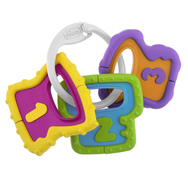 Giochi per bambini, set di chiavi con diverse forme e colori, ideale per sviluppare abilità manuali e percettive, marca Chicco. 8058664007585 | initpc.it