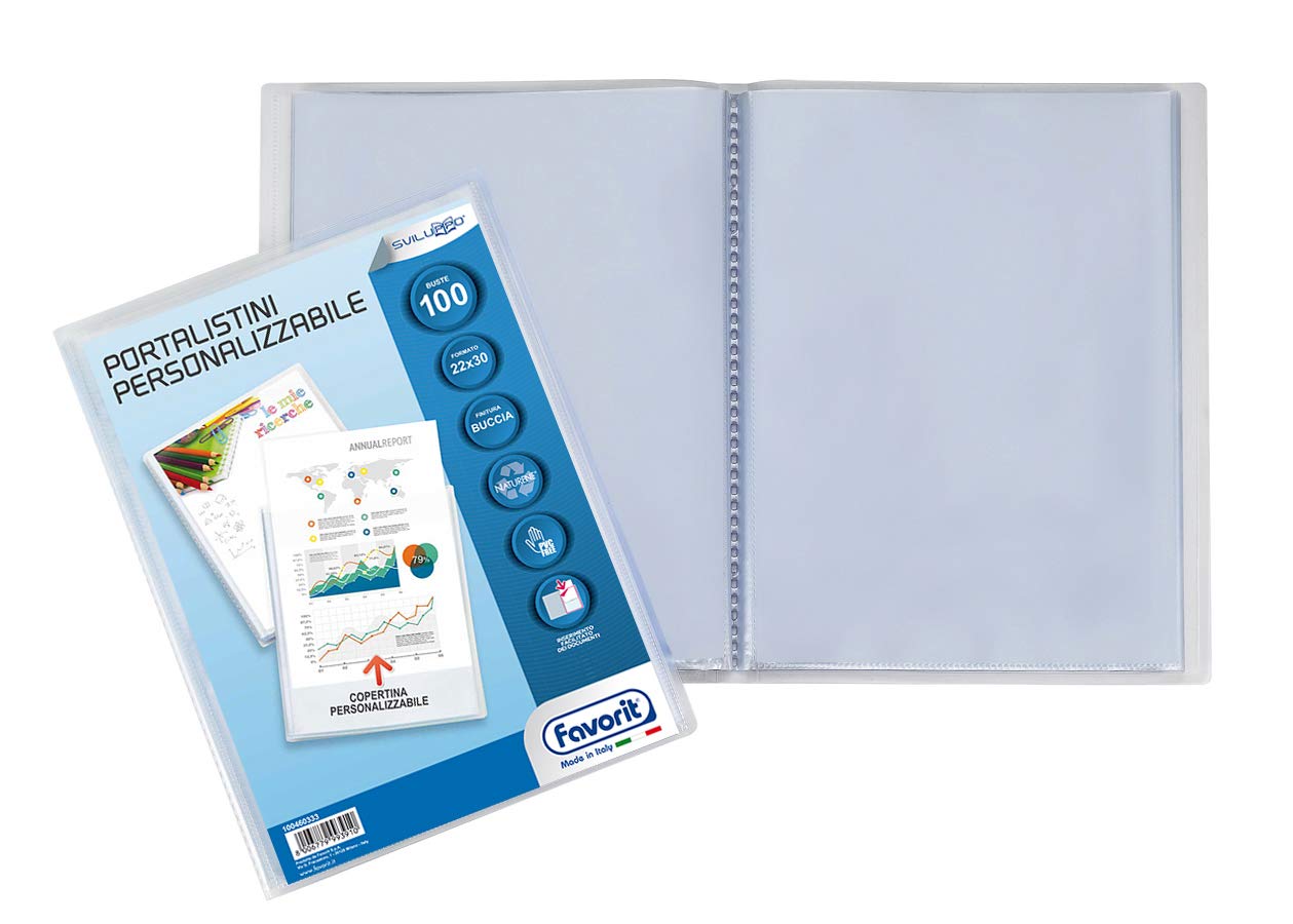 Confezione di 100 buste del tipo Portalistino Asso PPL in carta foglia da 22x30 cm, colore rosso, marchio SEI ROTA 8004972026916 | initpc.it