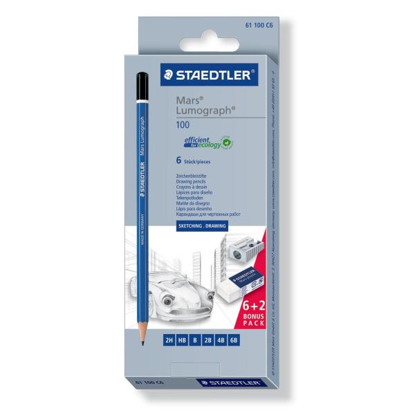 Set di disegno Mars Lumograph da 8 pezzi, marchio Staedtler. 4007817611104 | initpc.it