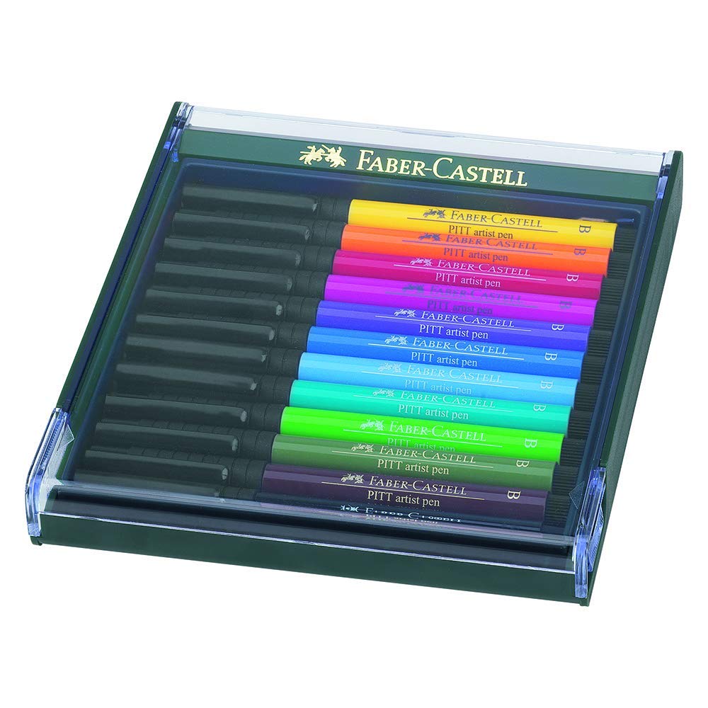 12 Pen Brush Colori Grigi Faber Castell 267423 4005402674237