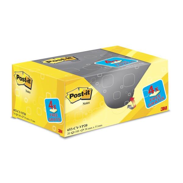 Value Pack 20 Post It Giallo 38x51 Post It 63271 4046719906406