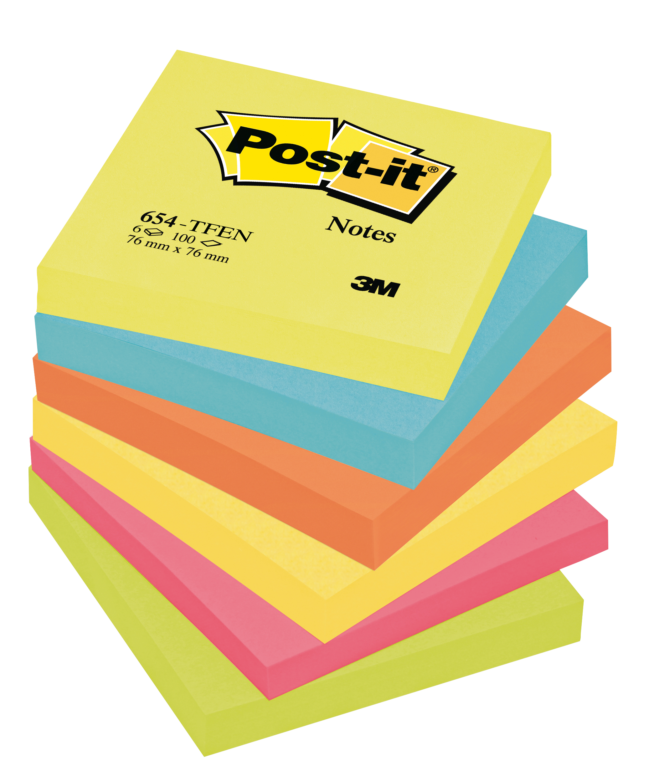Scatola di adesivi Post-it marca Post-it, formato 76x76 mm, colore trasparente con segno rosso. 4046719506446 | initpc.it