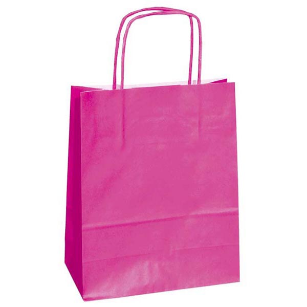 25 Shoppers Carta Kraft 22x10x29cm Twisted Magenta 37313 8029307037313
