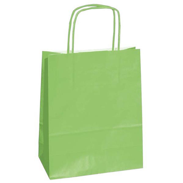 25 Shoppers Carta Kraft 45x15x50cm Twisted Verde Mela 47534 8029307047534